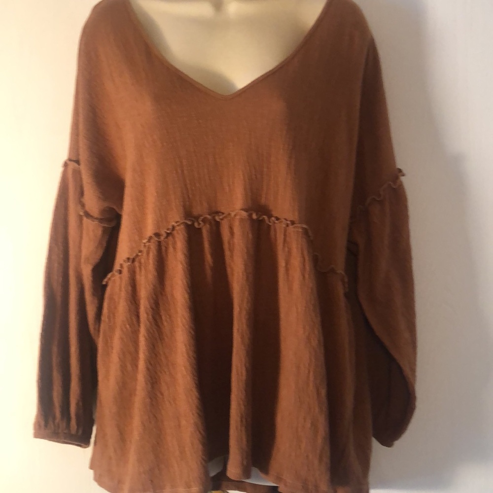 Women’s wonderly babydoll spring cotton spandex blend blouse